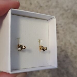 Gold stud ball earrings you are young